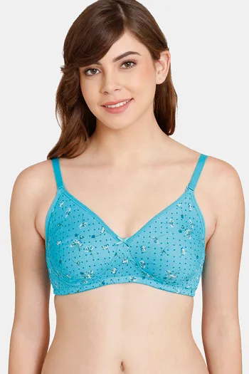 Buy Rosaline Everyday Double Layered Non Wired 3/4th Coverage T-Shirt Bra - Blue Bird